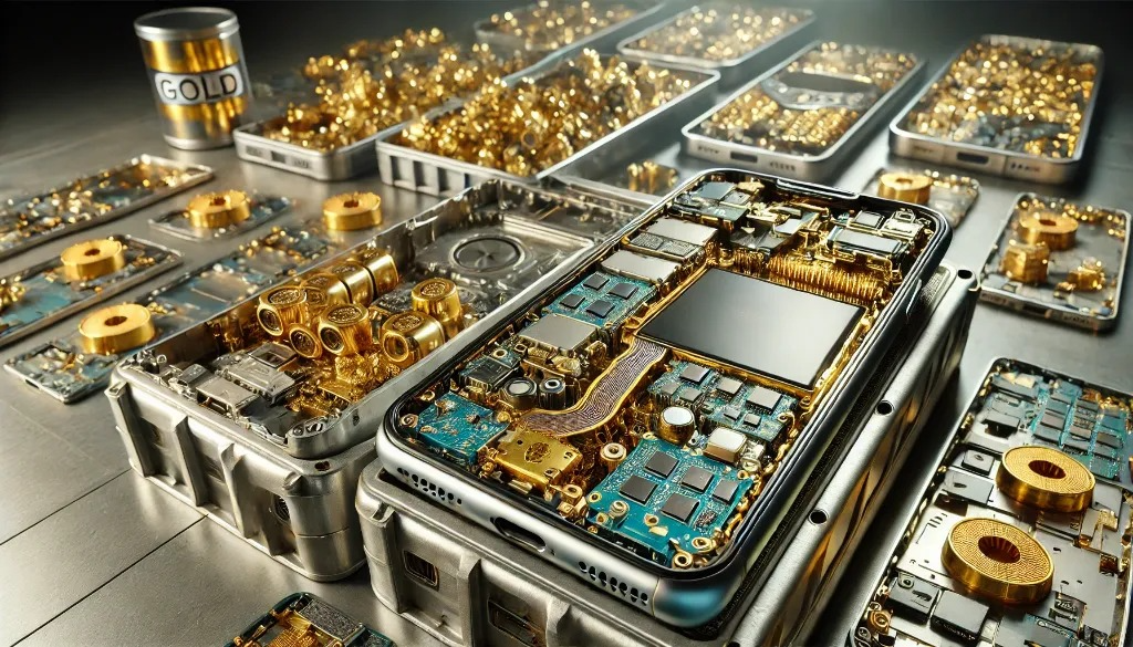 E‑waste turned into gold transistor